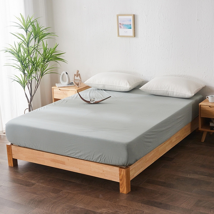 91家纺网 家纺一手货源 找家纺 贝尔 PELLHOME 日式全棉纯棉水洗棉床笠床罩男士简约蓝北欧床垫保护防滑固定单件春节不打烊 豆绿