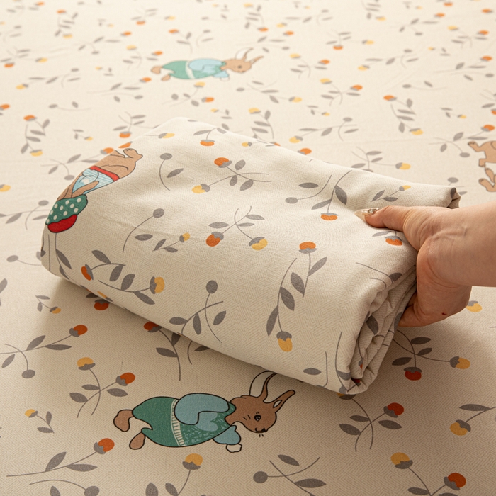 91家纺网 家纺一手货源 找家纺 眠博士 2025新款全棉混纺生态磨毛印花单床笠 磨毛床笠-皮特兔