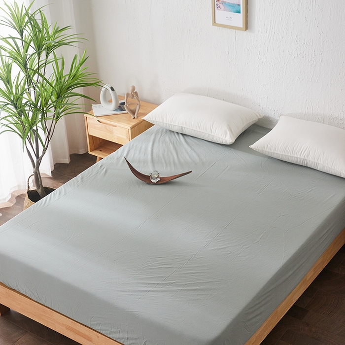 91家纺网 家纺一手货源 找家纺 贝尔 PELLHOME 日式全棉纯棉水洗棉床笠床罩男士简约蓝北欧床垫保护防滑固定单件春节不打烊 豆绿