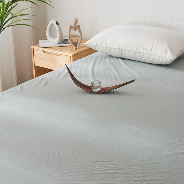 91家纺网 家纺一手货源 找家纺 贝尔 PELLHOME 日式全棉纯棉水洗棉床笠床罩男士简约蓝北欧床垫保护防滑固定单件春节不打烊 豆绿