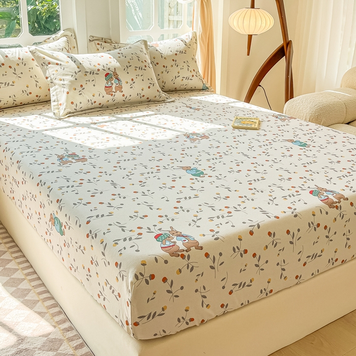 91家纺网 家纺一手货源 找家纺 眠博士 2025新款全棉混纺生态磨毛印花单床笠 磨毛床笠-皮特兔