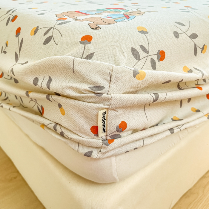 91家纺网 家纺一手货源 找家纺 眠博士 2025新款全棉混纺生态磨毛印花单床笠 磨毛床笠-皮特兔