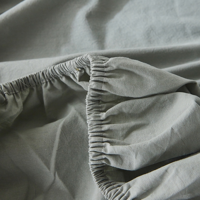 91家纺网 家纺一手货源 找家纺 贝尔 PELLHOME 日式全棉纯棉水洗棉床笠床罩男士简约蓝北欧床垫保护防滑固定单件春节不打烊 豆绿