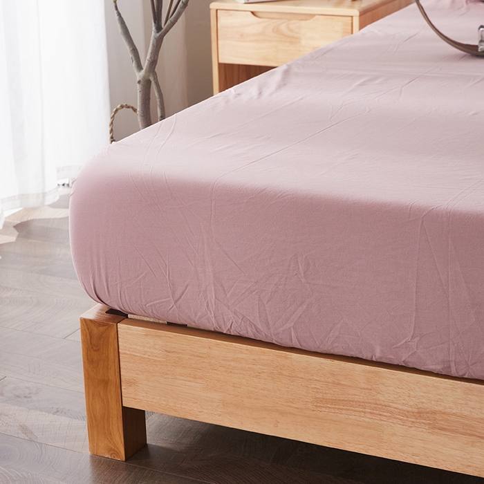 91家纺网 家纺一手货源 找家纺 贝尔 PELLHOME 日式全棉纯棉水洗棉床笠床罩男士简约蓝北欧床垫保护防滑固定单件春节不打烊 豆沙