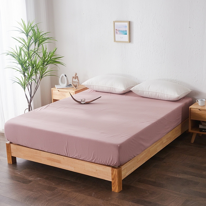 91家纺网 家纺一手货源 找家纺 贝尔 PELLHOME 日式全棉纯棉水洗棉床笠床罩男士简约蓝北欧床垫保护防滑固定单件春节不打烊 豆沙