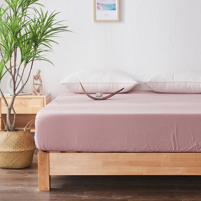 91家纺网 家纺一手货源 找家纺 贝尔 PELLHOME 日式全棉纯棉水洗棉床笠床罩男士简约蓝北欧床垫保护防滑固定单件春节不打烊 豆沙