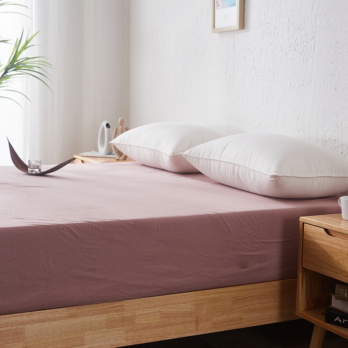 91家纺网 家纺一手货源 找家纺 贝尔 PELLHOME 日式全棉纯棉水洗棉床笠床罩男士简约蓝北欧床垫保护防滑固定单件春节不打烊 豆沙