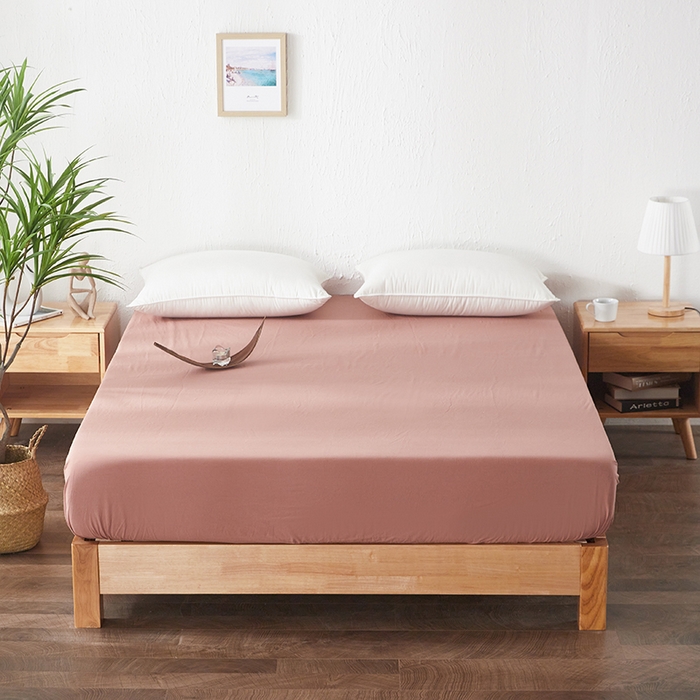 贝尔 PELLHOME 日式全棉纯棉水洗棉床笠床罩男士简约蓝北欧床垫保护防滑固定单件春节不打烊 湖红