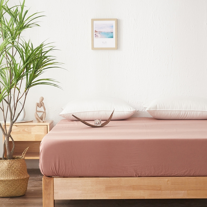 91家纺网 家纺一手货源 找家纺 贝尔 PELLHOME 日式全棉纯棉水洗棉床笠床罩男士简约蓝北欧床垫保护防滑固定单件春节不打烊 湖红