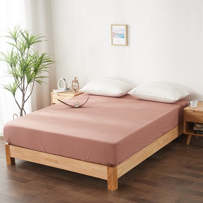 91家纺网 家纺一手货源 找家纺 贝尔 PELLHOME 日式全棉纯棉水洗棉床笠床罩男士简约蓝北欧床垫保护防滑固定单件春节不打烊 湖红