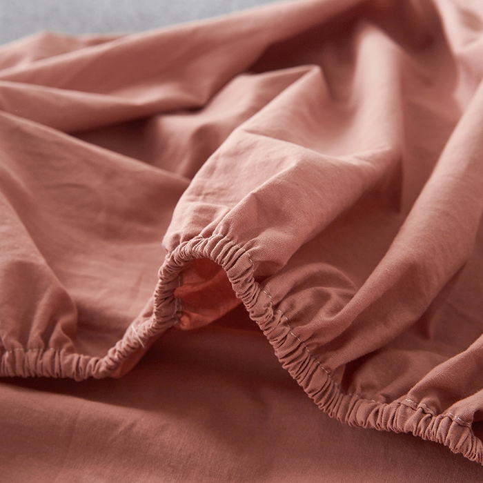 91家纺网 家纺一手货源 找家纺 贝尔 PELLHOME 日式全棉纯棉水洗棉床笠床罩男士简约蓝北欧床垫保护防滑固定单件春节不打烊 湖红