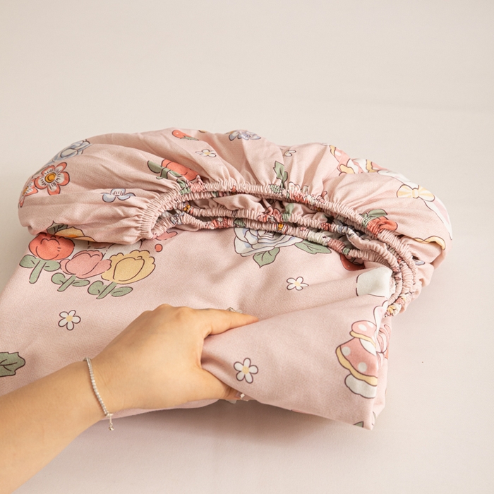 91家纺网 家纺一手货源 找家纺 眠博士 2025新款全棉混纺生态磨毛印花单床笠 磨毛床笠-兔姑娘