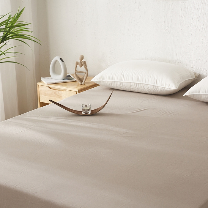 91家纺网 家纺一手货源 找家纺 贝尔 PELLHOME 日式全棉纯棉水洗棉床笠床罩男士简约蓝北欧床垫保护防滑固定单件春节不打烊 卡其