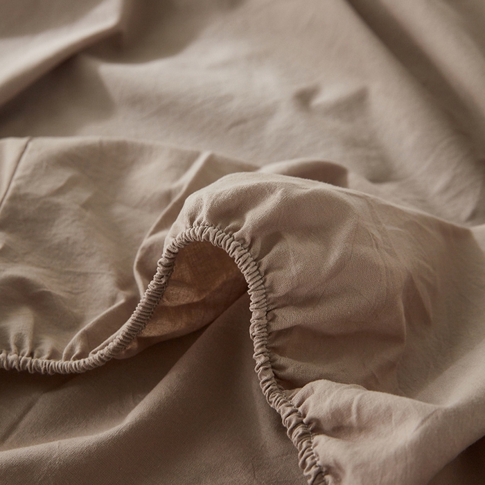 91家纺网 家纺一手货源 找家纺 贝尔 PELLHOME 日式全棉纯棉水洗棉床笠床罩男士简约蓝北欧床垫保护防滑固定单件春节不打烊 卡其