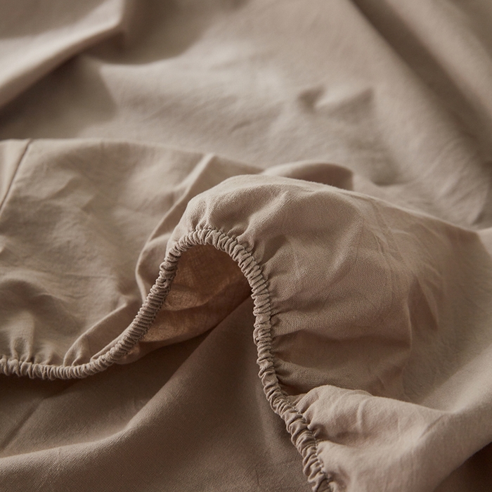 91家纺网 家纺一手货源 找家纺 贝尔 PELLHOME 日式全棉纯棉水洗棉床笠床罩男士简约蓝北欧床垫保护防滑固定单件春节不打烊 卡其