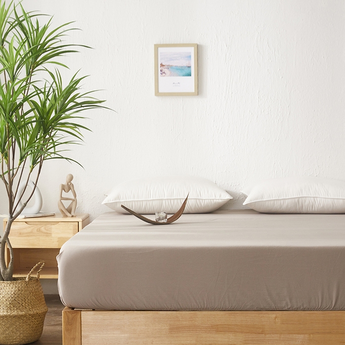 91家纺网 家纺一手货源 找家纺 贝尔 PELLHOME 日式全棉纯棉水洗棉床笠床罩男士简约蓝北欧床垫保护防滑固定单件春节不打烊 卡其