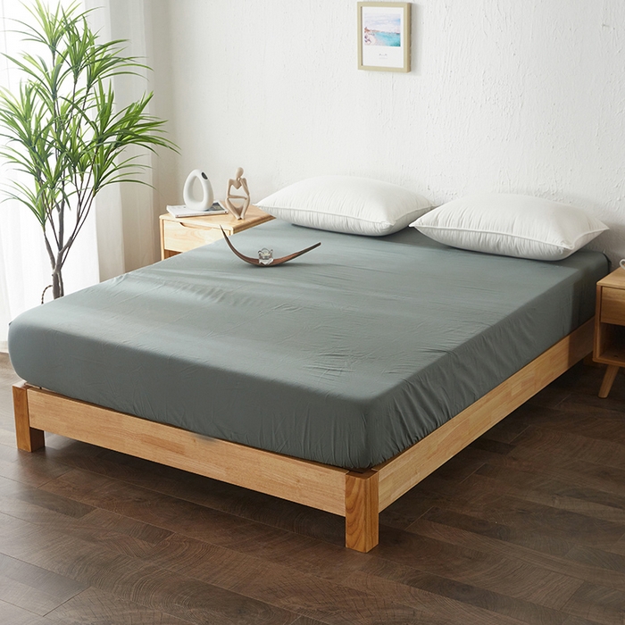 91家纺网 家纺一手货源 找家纺 贝尔 PELLHOME 日式全棉纯棉水洗棉床笠床罩男士简约蓝北欧床垫保护防滑固定单件春节不打烊 墨绿