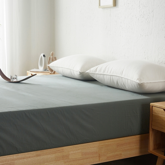 91家纺网 家纺一手货源 找家纺 贝尔 PELLHOME 日式全棉纯棉水洗棉床笠床罩男士简约蓝北欧床垫保护防滑固定单件春节不打烊 墨绿