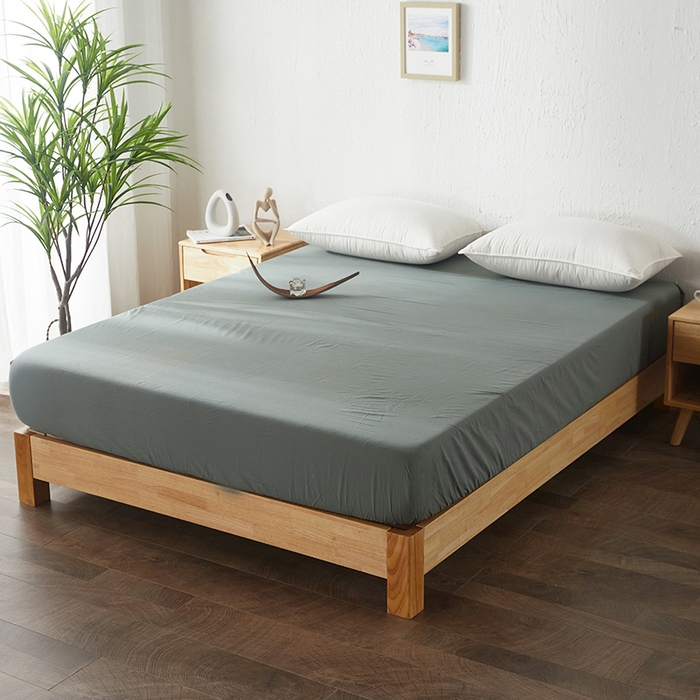 91家纺网 家纺一手货源 找家纺 贝尔 PELLHOME 日式全棉纯棉水洗棉床笠床罩男士简约蓝北欧床垫保护防滑固定单件春节不打烊 墨绿