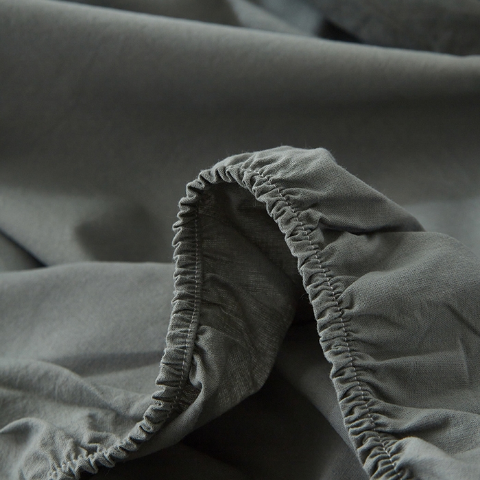 91家纺网 家纺一手货源 找家纺 贝尔 PELLHOME 日式全棉纯棉水洗棉床笠床罩男士简约蓝北欧床垫保护防滑固定单件春节不打烊 墨绿