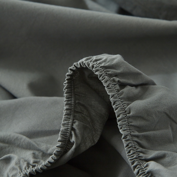 91家纺网 家纺一手货源 找家纺 贝尔 PELLHOME 日式全棉纯棉水洗棉床笠床罩男士简约蓝北欧床垫保护防滑固定单件春节不打烊 墨绿