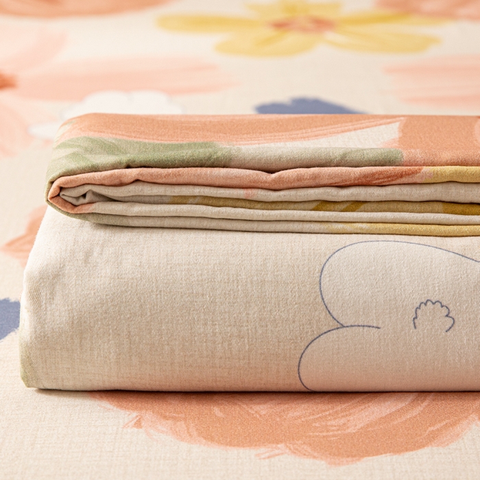 91家纺网 家纺一手货源 找家纺 眠博士 2025新款全棉混纺生态磨毛印花单床笠 磨毛床笠-油画花