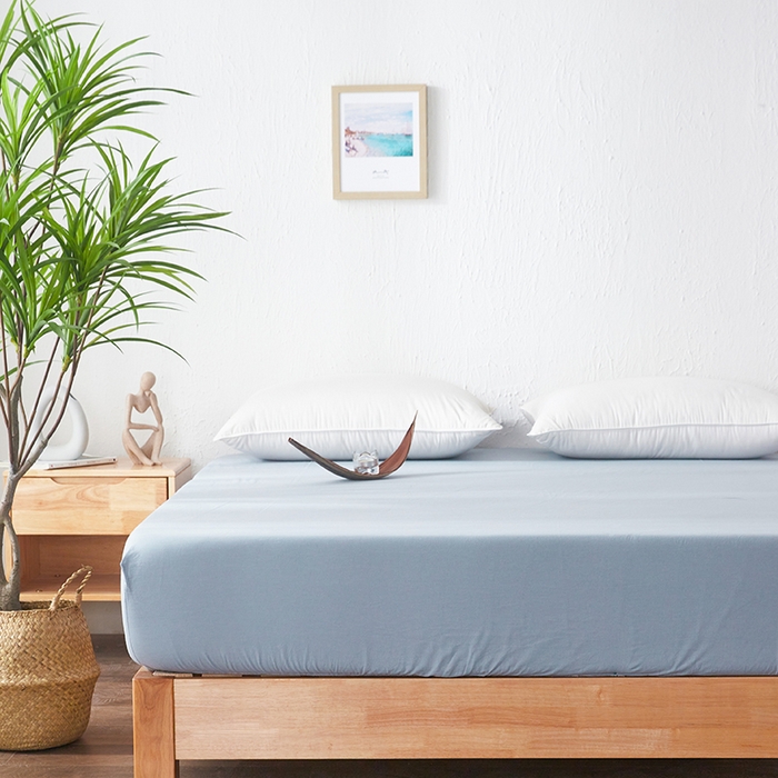 91家纺网 家纺一手货源 找家纺 贝尔 PELLHOME 日式全棉纯棉水洗棉床笠床罩男士简约蓝北欧床垫保护防滑固定单件春节不打烊 天蓝