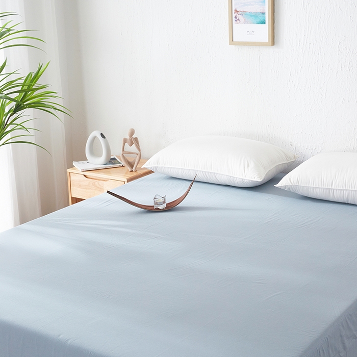 91家纺网 家纺一手货源 找家纺 贝尔 PELLHOME 日式全棉纯棉水洗棉床笠床罩男士简约蓝北欧床垫保护防滑固定单件春节不打烊 天蓝