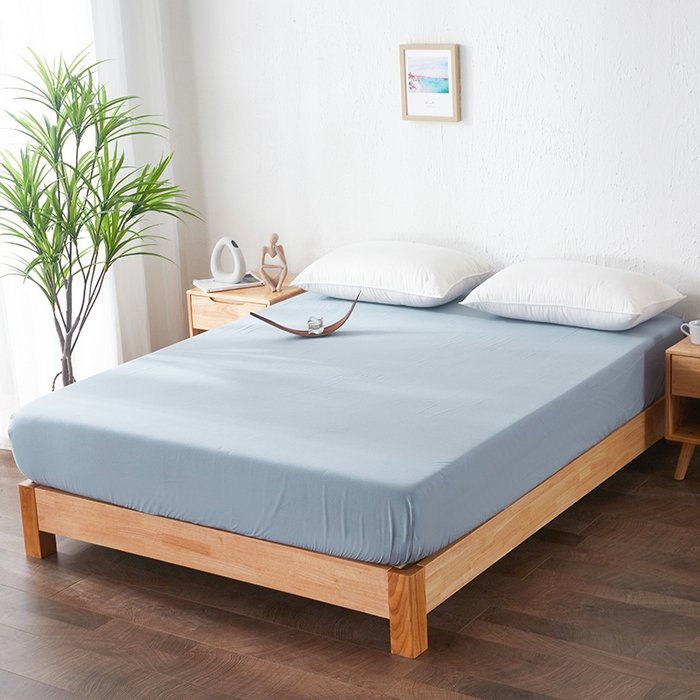 91家纺网 家纺一手货源 找家纺 贝尔 PELLHOME 日式全棉纯棉水洗棉床笠床罩男士简约蓝北欧床垫保护防滑固定单件春节不打烊 天蓝