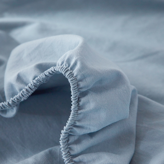 91家纺网 家纺一手货源 找家纺 贝尔 PELLHOME 日式全棉纯棉水洗棉床笠床罩男士简约蓝北欧床垫保护防滑固定单件春节不打烊 天蓝