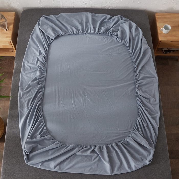 91家纺网 家纺一手货源 找家纺 贝尔 PELLHOME 日式全棉纯棉水洗棉床笠床罩男士简约蓝北欧床垫保护防滑固定单件春节不打烊 天蓝