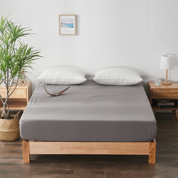 贝尔 PELLHOME 日式全棉纯棉水洗棉床笠床罩男士简约蓝北欧床垫保护防滑固定单件春节不打烊 浅灰-