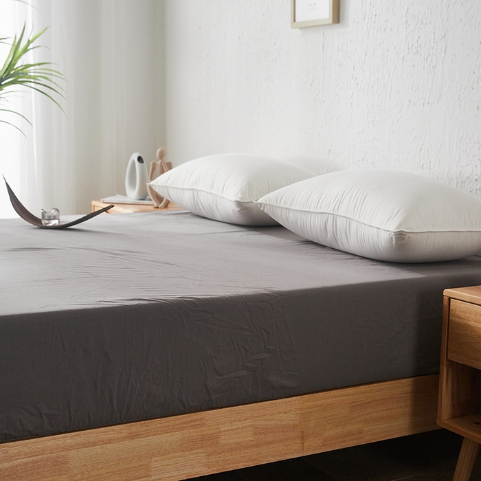 91家纺网 家纺一手货源 找家纺 贝尔 PELLHOME 日式全棉纯棉水洗棉床笠床罩男士简约蓝北欧床垫保护防滑固定单件春节不打烊 浅灰-