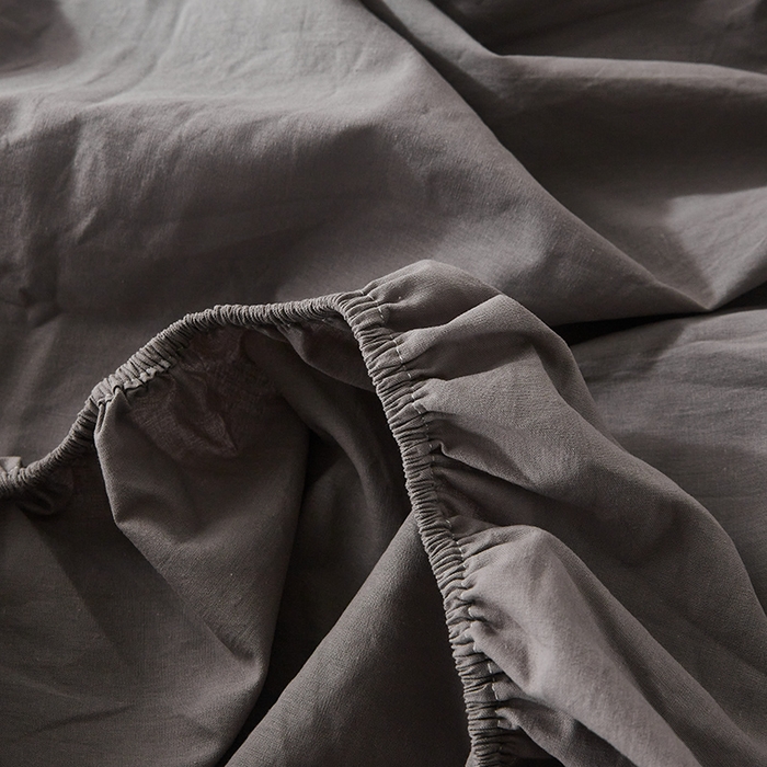 91家纺网 家纺一手货源 找家纺 贝尔 PELLHOME 日式全棉纯棉水洗棉床笠床罩男士简约蓝北欧床垫保护防滑固定单件春节不打烊 浅灰-