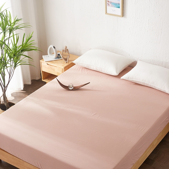 91家纺网 家纺一手货源 找家纺 贝尔 PELLHOME 日式全棉纯棉水洗棉床笠床罩男士简约蓝北欧床垫保护防滑固定单件春节不打烊 玉色-