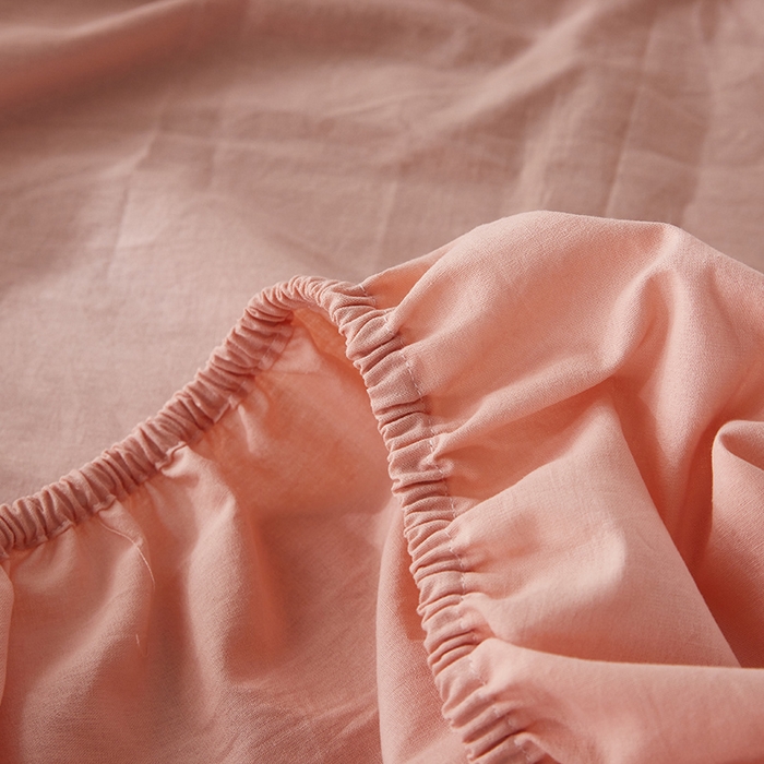 91家纺网 家纺一手货源 找家纺 贝尔 PELLHOME 日式全棉纯棉水洗棉床笠床罩男士简约蓝北欧床垫保护防滑固定单件春节不打烊 玉色-