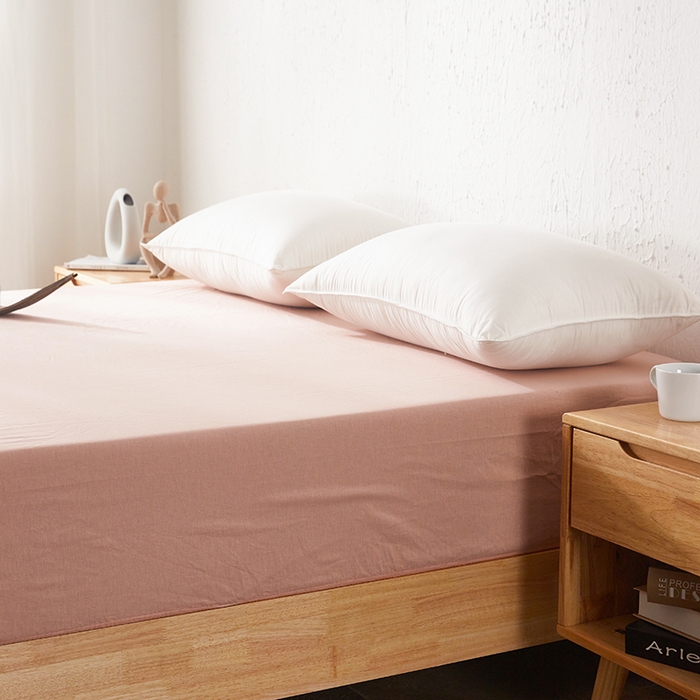 91家纺网 家纺一手货源 找家纺 贝尔 PELLHOME 日式全棉纯棉水洗棉床笠床罩男士简约蓝北欧床垫保护防滑固定单件春节不打烊 玉色-