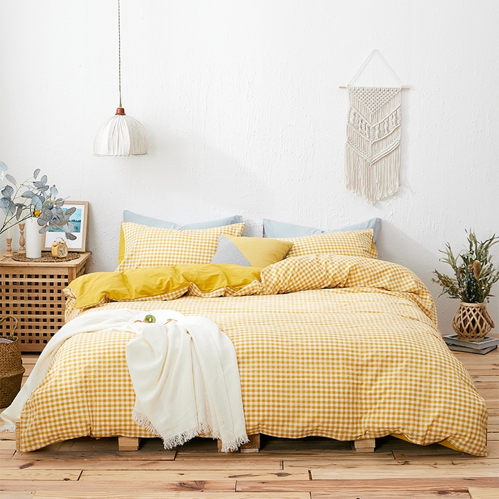 91家纺网 家纺一手货源 找家纺 贝尔 PELLHOME 纯棉被套单件良品水洗棉全棉被罩纯色（春节不打烊)（可抖音代发） 向阳柠黄