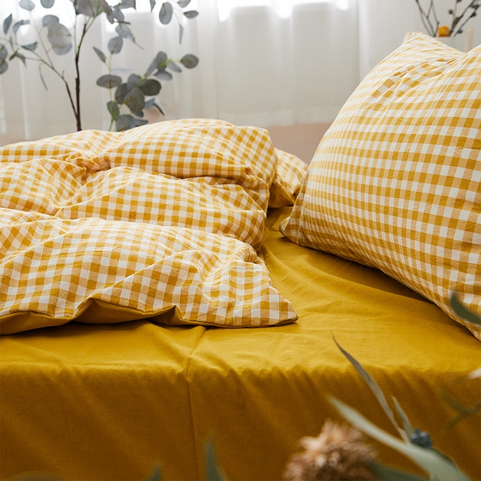 91家纺网 家纺一手货源 找家纺 贝尔 PELLHOME 纯棉被套单件良品水洗棉全棉被罩纯色（春节不打烊)（可抖音代发） 向阳柠黄