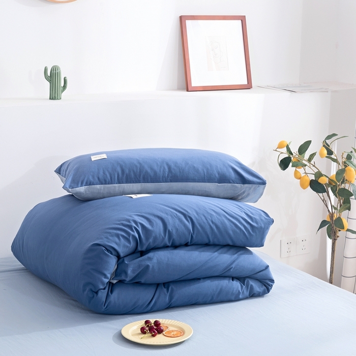 91家纺网 家纺一手货源 找家纺 贝尔 PELLHOME 纯棉被套单件良品水洗棉全棉被罩纯色（春节不打烊)（可抖音代发） 牛仔兰纯色