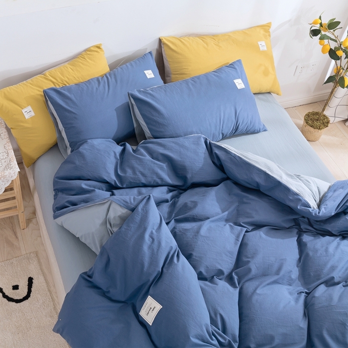 91家纺网 家纺一手货源 找家纺 贝尔 PELLHOME 纯棉被套单件良品水洗棉全棉被罩纯色（春节不打烊)（可抖音代发） 牛仔兰纯色