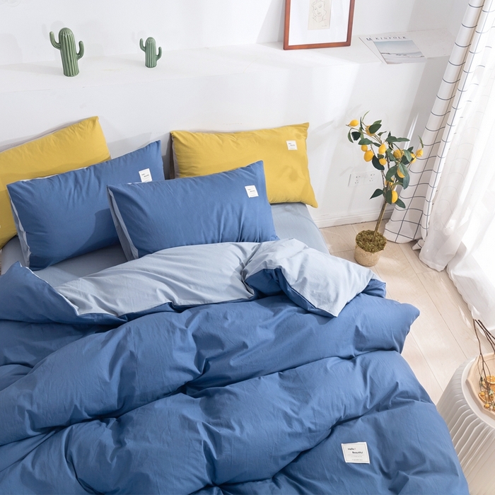 91家纺网 家纺一手货源 找家纺 贝尔 PELLHOME 纯棉被套单件良品水洗棉全棉被罩纯色（春节不打烊)（可抖音代发） 牛仔兰纯色