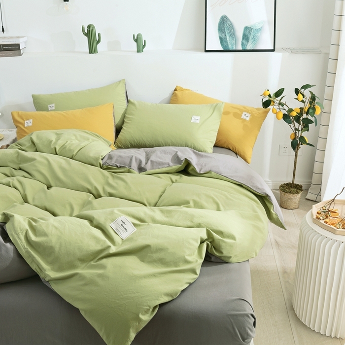 91家纺网 家纺一手货源 找家纺 贝尔 PELLHOME 纯棉被套单件良品水洗棉全棉被罩纯色（春节不打烊)（可抖音代发） 浅绿纯色