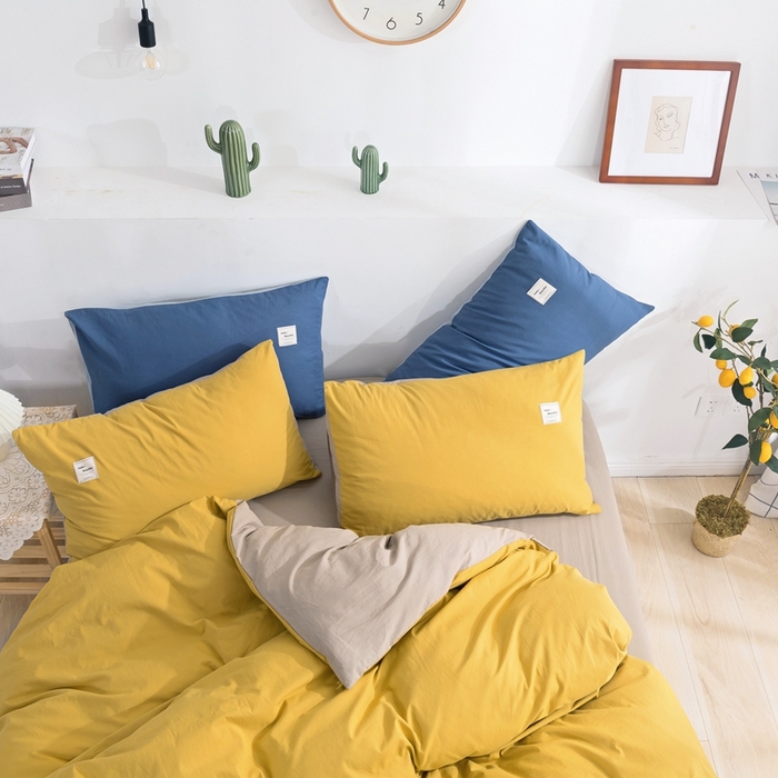 91家纺网 家纺一手货源 找家纺 贝尔 PELLHOME 纯棉被套单件良品水洗棉全棉被罩纯色（春节不打烊)（可抖音代发） 嫩黄纯色