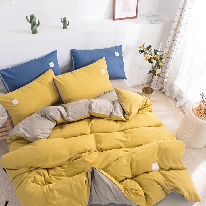 91家纺网 家纺一手货源 找家纺 贝尔 PELLHOME 纯棉被套单件良品水洗棉全棉被罩纯色（春节不打烊)（可抖音代发） 嫩黄纯色