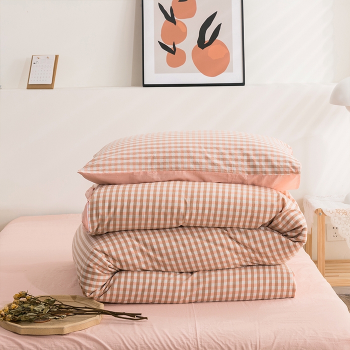 91家纺网 家纺一手货源 找家纺 贝尔 PELLHOME 纯棉被套单件良品水洗棉全棉被罩纯色（春节不打烊)（可抖音代发） 小玉格