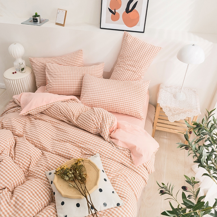 91家纺网 家纺一手货源 找家纺 贝尔 PELLHOME 纯棉被套单件良品水洗棉全棉被罩纯色（春节不打烊)（可抖音代发） 小玉格