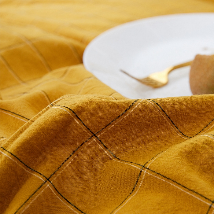 91家纺网 家纺一手货源 找家纺 贝尔 PELLHOME 纯棉枕套纯色良品格子水洗棉简约48*74单人（可抖音代发） 芥子黄