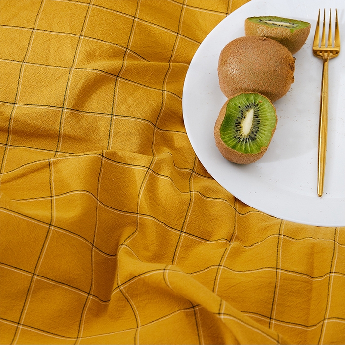 91家纺网 家纺一手货源 找家纺 贝尔 PELLHOME 纯棉枕套纯色良品格子水洗棉简约48*74单人（可抖音代发） 芥子黄