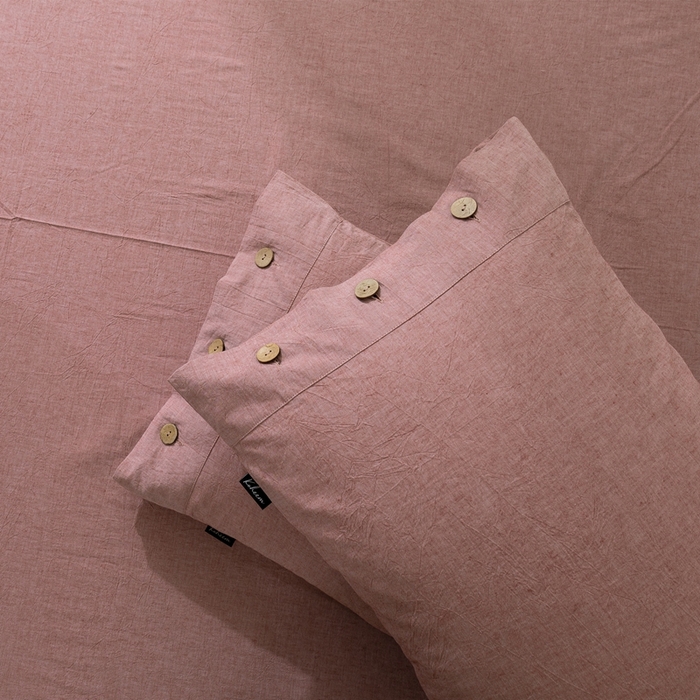 91家纺网 家纺一手货源 找家纺 （总）贝尔 PELLHOME 比利时美日式纯色纽扣棉麻透气舒适亚麻北欧单枕套春节不打烊（可抖音代发）